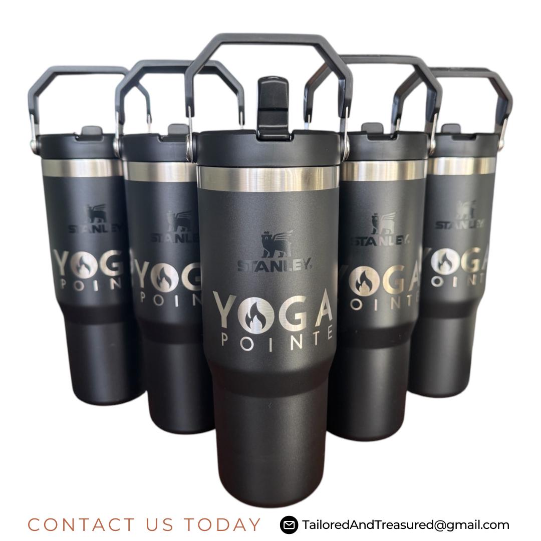 30oz Personalized Stanley Iceflow with Leak-proof lid Stanley with handle and Flip straw water bottle Client thank you birthday gift for him