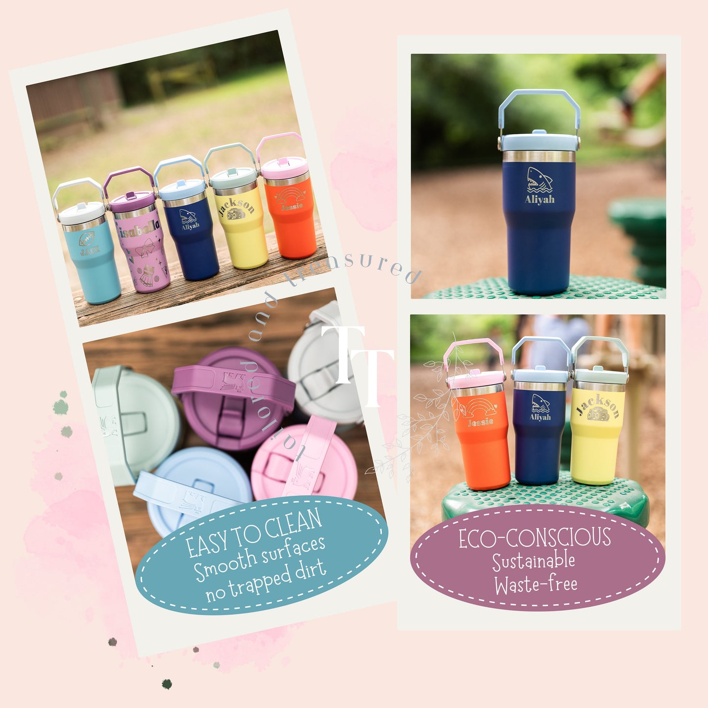 Engraved Stanley Cup Custom Stanley Ice flow with Leak-proof Lid Stanley 20oz 30oz tumbler with Handle Christmas Stanley cup