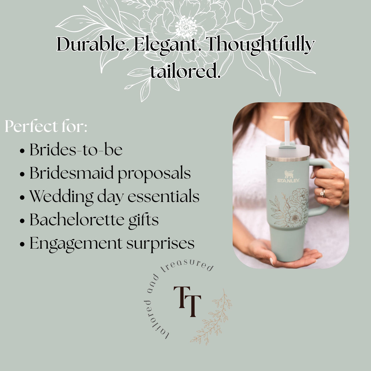 Engraved Stanley Wedding Tumbler, Personalized Gift