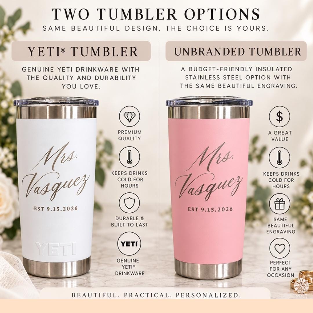 Bride and Groom Gift, Wedding Gift for Couple, Engagement Gift, Anniversary Gift, Newlywed Gift, His and hers Tumbler, Mr. and Mrs. Gift