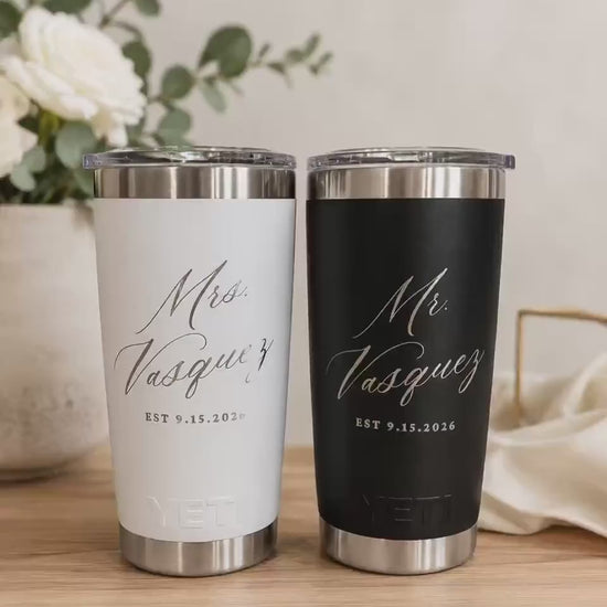 Bride and Groom Gift, Wedding Gift for Couple, Engagement Gift, Anniversary Gift, Newlywed Gift, His and hers Tumbler, Mr. and Mrs. Gift